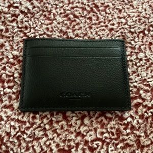 NWT coach money clip card holder LEATHER